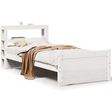  Posteljni okvir z vzglavjem bel 75x190 cm trdna borovina, (21311146) | Shoptok.si
