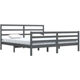  Posteljni okvir siv iz trdne borovine 200x200 cm, (20645873) | Shoptok.si