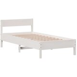  The Living Store Posteljni okvir brez vzmetnice bel 100x200 cm trdna borovina - Posteljni Okvir, (21499848) | Shoptok.si