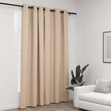 vidaXL Zatemnitvena zavesa z obročki videz platna bež 290x245 cm, (20597182) | Shoptok.si