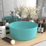 vidaXL Razkošen umivalnik okrogel mat svetlo zelen 40x15 cm keramičen Cene