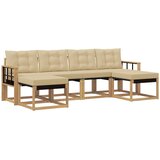 vidaXL Zunanja garnitura za sedenje z blazino 6 pcs Bela in bež, (5000280694) | Shoptok.si