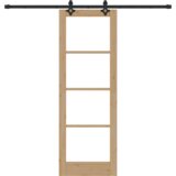 vidaXL Drsna vrata s kompletom opreme 73.5x211 cm Trden borov les, Notranja vrata z steklom 'ORKDAL'73.5x211x4 cm Trden borov les | Shoptok.si