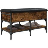 vidaXL Klop za čevlje dimljen hrast 82x42x45 cm inženirski les | Shoptok.si