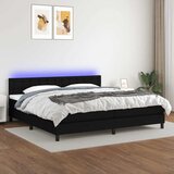  box spring s madracem LED crni 200x200 cm od tkanine | shoptok.hr