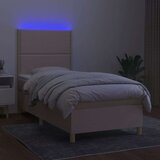  Krevet box spring s madracem LED krem 90x190 cm od tkanine | shoptok.hr