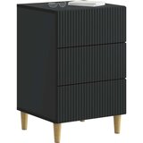 vidaXL Noćni ormar s ladicama Crna 43 x 41 x 66 5 cm Konstruirano drvo - Crna | shoptok.hr