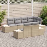 Set od 7 komada vrtnih sofa s jastučićima bež poli ratan | shoptok.hr