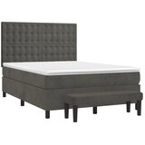  Krevet s oprugama i madracem tamnosivi 140x190 cm baršunasti | shoptok.hr