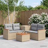  Set sofe 6 kom. Bež i svijetlo siva Poli Rattan i čelik | shoptok.hr
