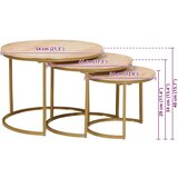  Stolovi za kavu na sklapanje 3 pcs Masivno drvo manga i čelik | shoptok.hr