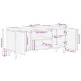 TV ormar s policom Orah 105 x 33 5 x 46 cm Čvrsto drvo manga | shoptok.hr
