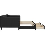  Dnevni krevet na razvlačenje s ladicama crni 80x200 cm tkanina | shoptok.hr