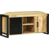 vidaXL Klupa ormar 100x35x50 cm Čvrsto drvo hrapavo mango | shoptok.hr