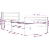 Okvir za krevet od masivnog drva crni 100 x 200 cm | shoptok.hr