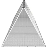 Kletka za zajce siva 403,5x80,5x71 cm pocinkano jeklo