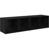 vidaXL Komplet TV omaric 2 pcs Črna Orehovina 37 x 35 x 107 cm | Shoptok.si