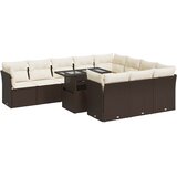  11-dijelni set vrtnih sofa od poliratana s jastucima smeđi | shoptok.hr