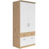 Lesnina-XXXL omara za oblačila brando, bela, hrast, š. 91 cm | Shoptok.si