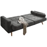 MID.YOU ZOFA S POSTELJNO FUNKCIJO, siva tekstil, leseni material | Shoptok.si