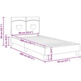  Krevet za djecu s uzglavljem Tamno siva 90 x 200 cm tkanina | shoptok.hr