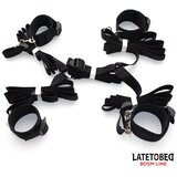 LATETOBED BDSM Line Nylon Bed Bondage Restraints System without Hook Black | Shoptok.si