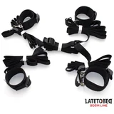 BDSM Line Nylon Bed Bondage Restraints System without Hook Black