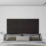 Zidne ploče od umjetne kože 12 kom crne 60 x 30 cm 2 16 m²