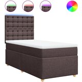 vidaXL Box spring postelja z vzmetnico temno rjava 100x200 cm blago, (21291616) | Shoptok.si