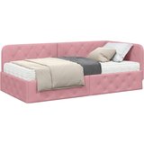  Kutni okvir kreveta Ružičasta 100 x 200 cm Baršun | shoptok.hr