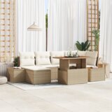 vidaXL set od 7 vrtnih kauča s jastučićima bež poli ratan | shoptok.hr