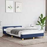 vidaXL Posteljni okvir z vzglavjem moder 120x200 cm blago Cene