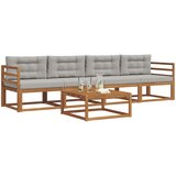  Set vanjskih sofa 5 pcs Prirodna i svijetlo siva | shoptok.hr