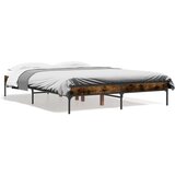  Okvir kreveta boja hrasta 120x200 cm konstruirano drvo i metal Cijene
