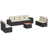  9-dijelni set vrtnih sofa s jastucima crni od poliratana | shoptok.hr