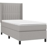 Krevet box spring s madracem LED svjetlosivi 80x200 cm tkanina | shoptok.hr