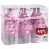 sugared, novogodišnji ukras, sladoled, roze, 14cm, 6K