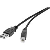 Renkforce USB kabel USB 2.0 USB-A vtič\, USB-B vtič 0.30 m črna pozlačeni konektorji RF-4463064, (20415697) | Shoptok.si