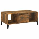 Maison Chic Klubska mizica - kavna mizica - Nizka mizica dimljeni hrast 90x50x36,5 cm inženirski les, (21753881) Cene