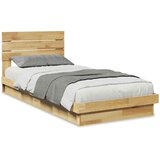  Okvir kreveta uzglavljem bez madraca 75x190 cm puno drvo hrast | shoptok.hr