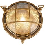 Searchlight Bulkhead Ovalna zunanja svetilka iz masivne medenine, rebrasto steklo, (22100696) | Shoptok.si