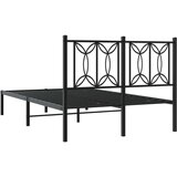 Metalni okvir za krevet s uzglavljem crni 120x190 cm | shoptok.hr