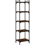 Maison Chic Knjižna omara - Knjižni regal 5-nadstropna rjavi hrast 40x30x154 cm inž. les, (21726206) | Shoptok.si