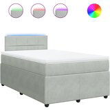 Maison Chic Box spring postelja - Vzmetna postelja z vzmetnico svetlo siva 120x200 cm žamet SL4237, (21903936) | Shoptok.si