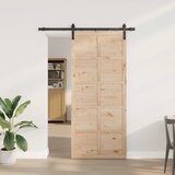  Klizna vrata Prirodna 80 x 208 cm Masivna borovina Smeđa 152.5 x 2.5 x 208 cm | shoptok.hr