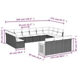  13-dijelni set vrtnih sofa od poliratana s jastucima sivi | shoptok.hr