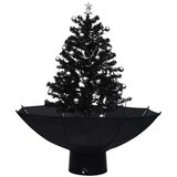 vidaXL Novoletna jelka s sneženjem in podstavkom črna 75 cm PVC, (20670549) | Shoptok.si