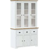 vidaXL Visoka omara BODO bela in rjava 115,5x43x200,5cm cm borovina | Shoptok.si