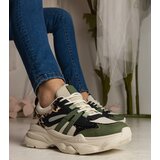 Gemre Green women's sports sneakers with glitter Maleda | Shoptok.si