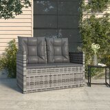  Vrtna klupa s jastucima siva 105 cm od poliratana | shoptok.hr